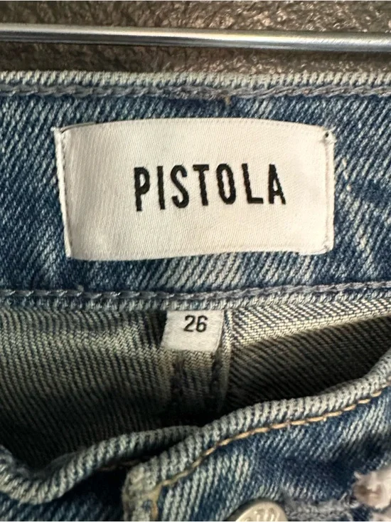 Pistola Lennon Jeans Essence High Rise Straight Crop Raw Hem Size 26 NWT - Picture 4 of 11